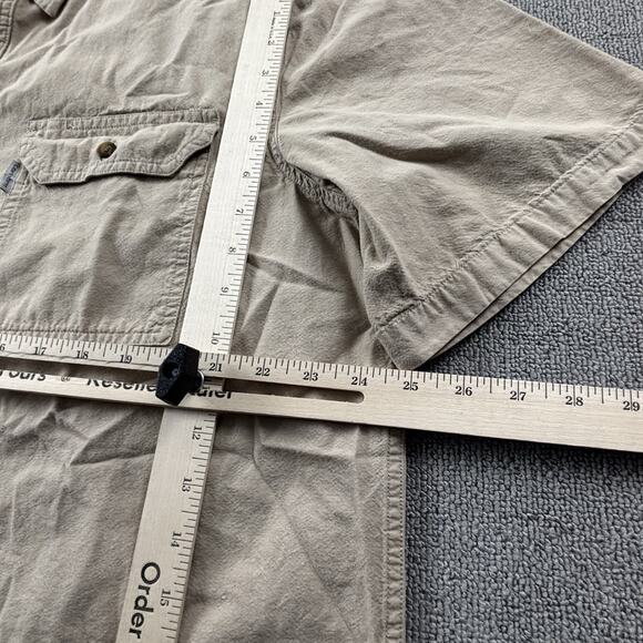 Carhartt Shirt Adult Extra Large Tan Brown Button Up Short Sleeve Workwear Men's - Picture 11 of 16